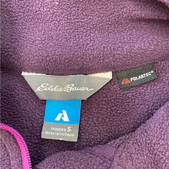 Eddie Bauer Pullover Quarter Zip Fleece Jacket Women's Sz S Purple Polartec - Picture 7 of 9